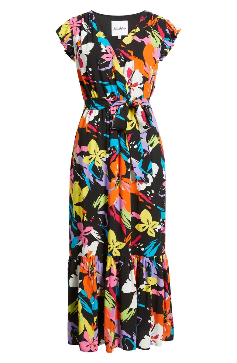 Sam Edelman Bright Flower Tie Waist Maxi Dress, Alternate, color, 