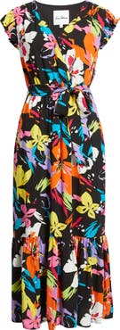 Sam Edelman Bright Flower Tie Waist Maxi Dress
