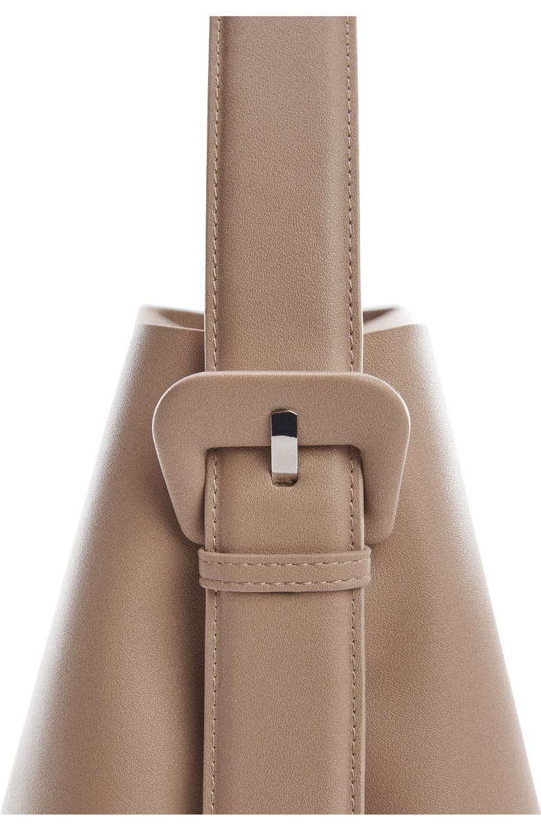 MANGO Faux Leather Shopper Bag with Buckle Detail, Alternate, color,