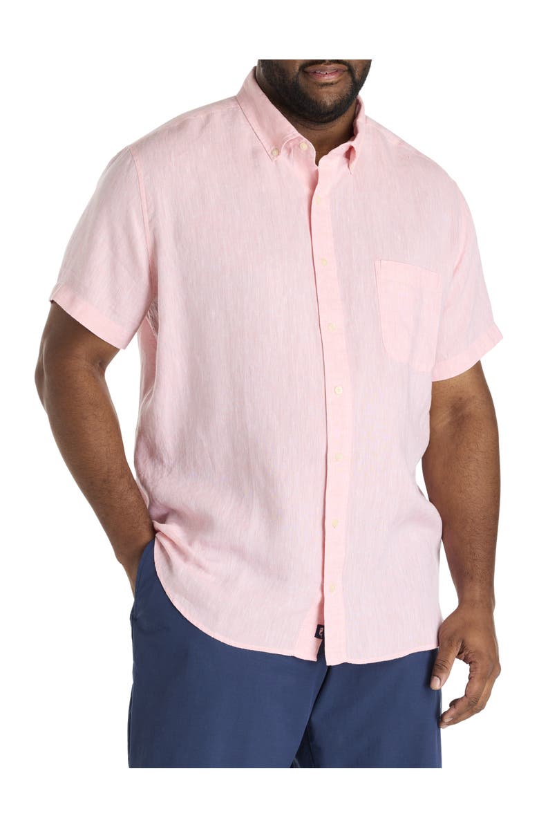 vineyard vines Big & Tall Surfside Linen Sport Shirt, Main, color, Peaches