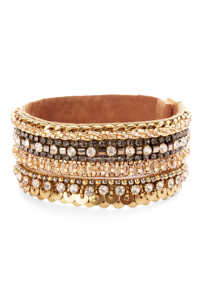 Zephir Cuff Bracelet, Main, color, GOLD GUNMETAL