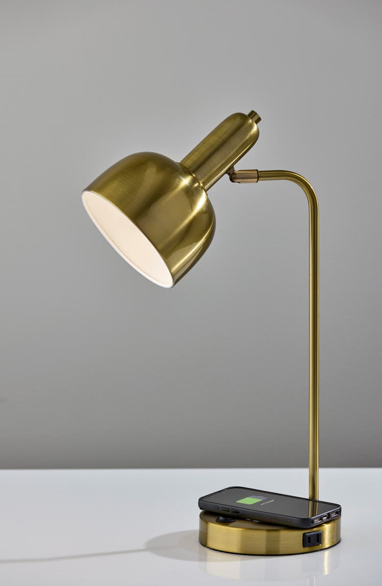 ADESSO LIGHTING Rico Supercharger Desk Lamp, Alternate, color, Antique Brass