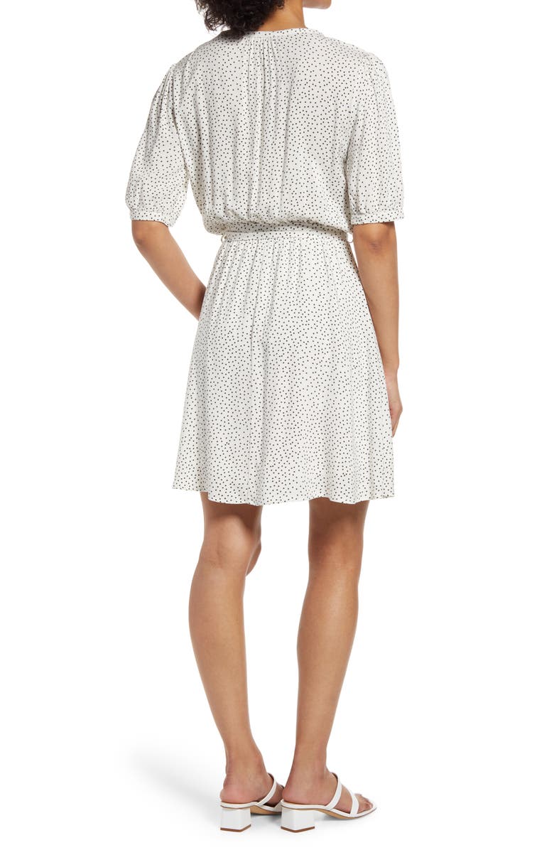 Fraiche by J Lana Microdot Blouson Woven Dress, Alternate, color, 