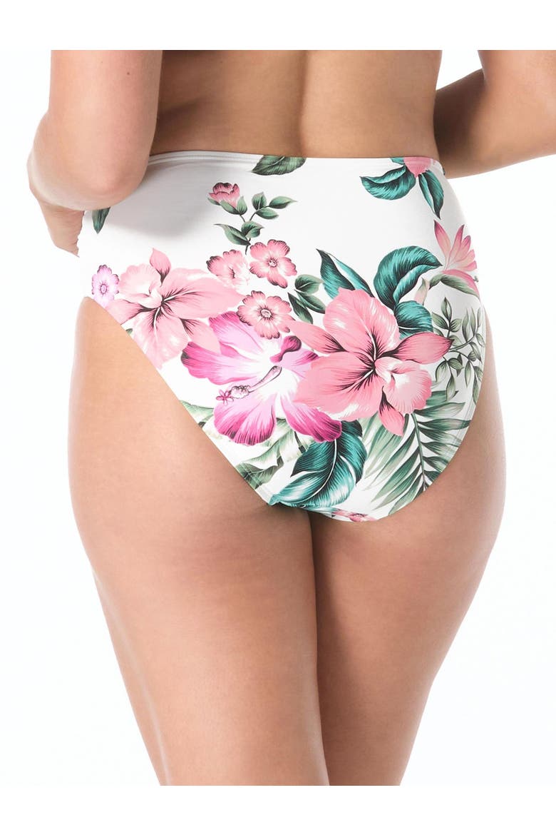 Tyra High Waist Twist Bikini Swim Bottom, Alternate, color, White Mlti