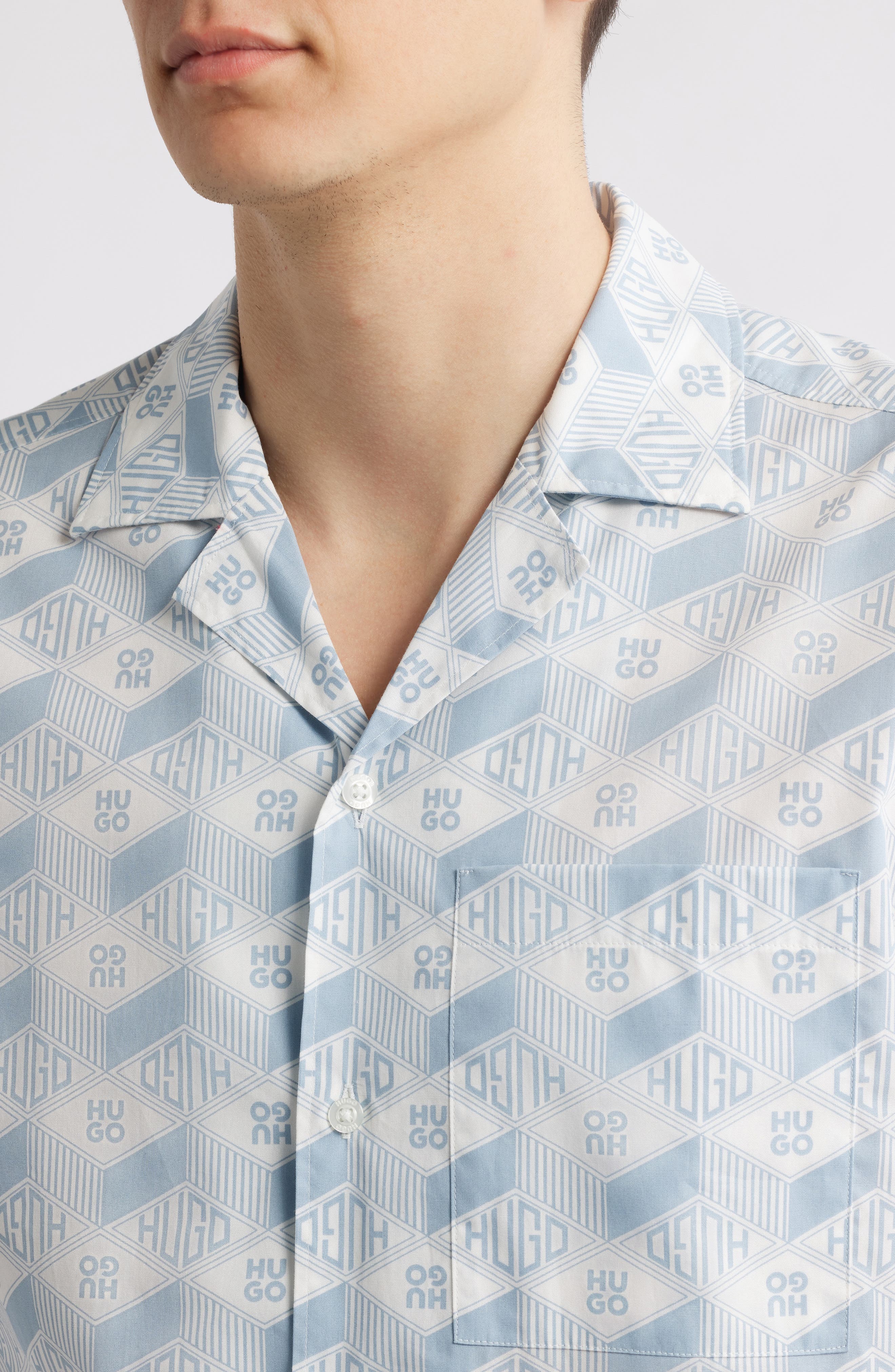 Ellino Logo Print Camp Shirt - image 4