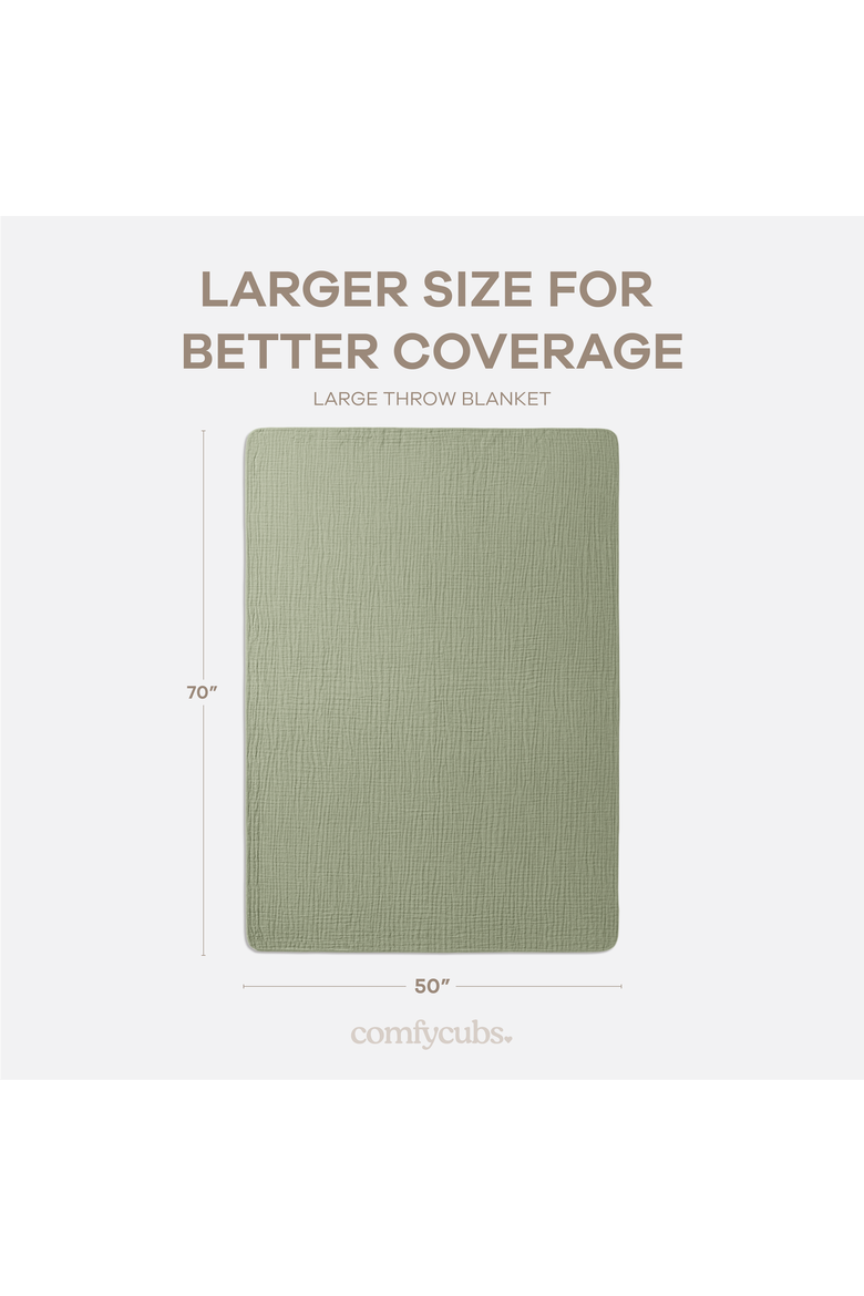 Muslin Large Throw Blanket - 50 x 70 inches, Alternate, color, Sage