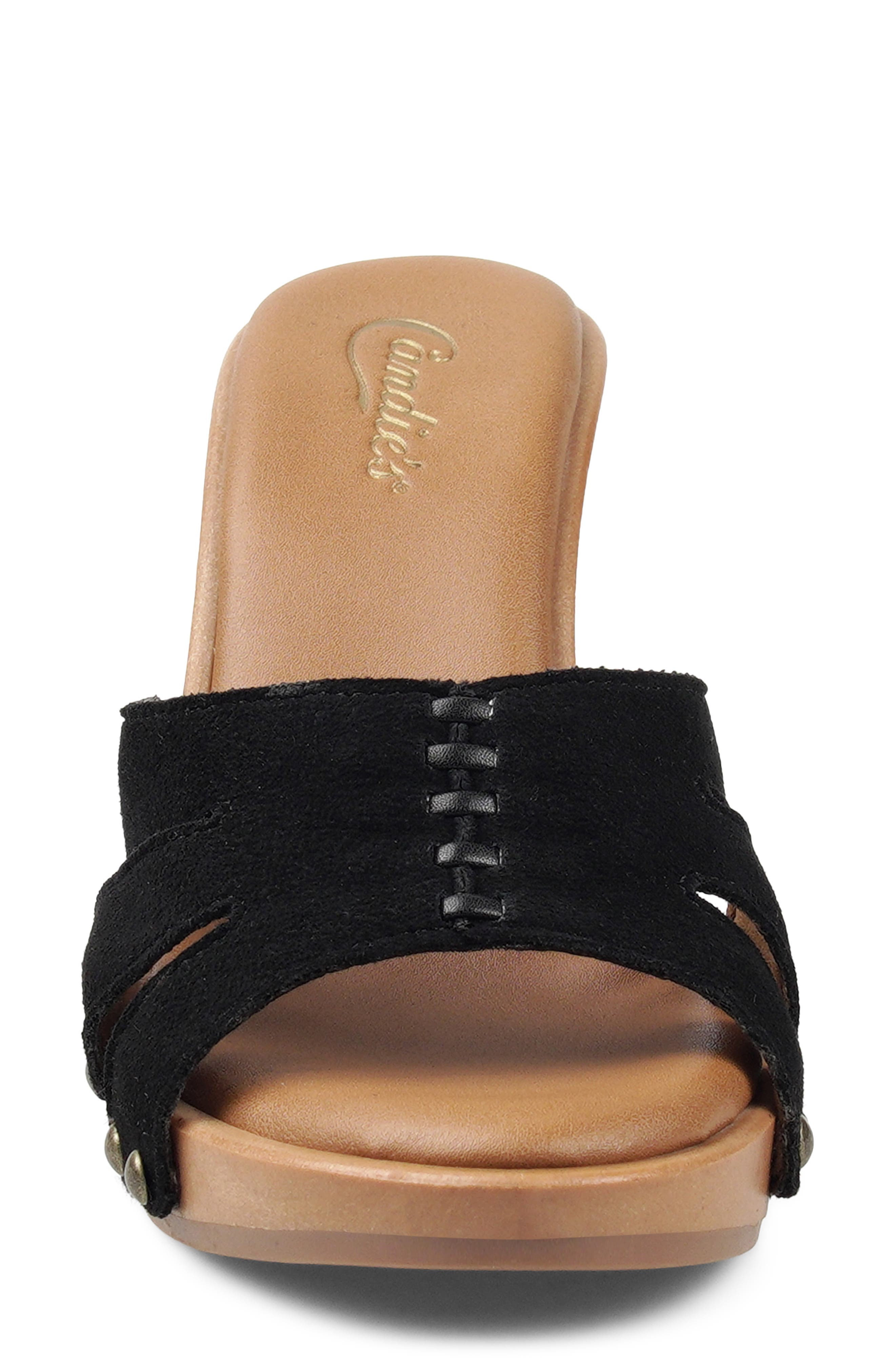 Candie's Camila Platform Slide Sandal, Alternate, color, Black Suede