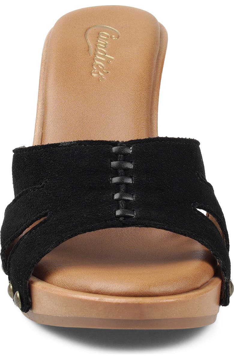 Candie's Camila Platform Slide Sandal, Alternate, color, Black Suede