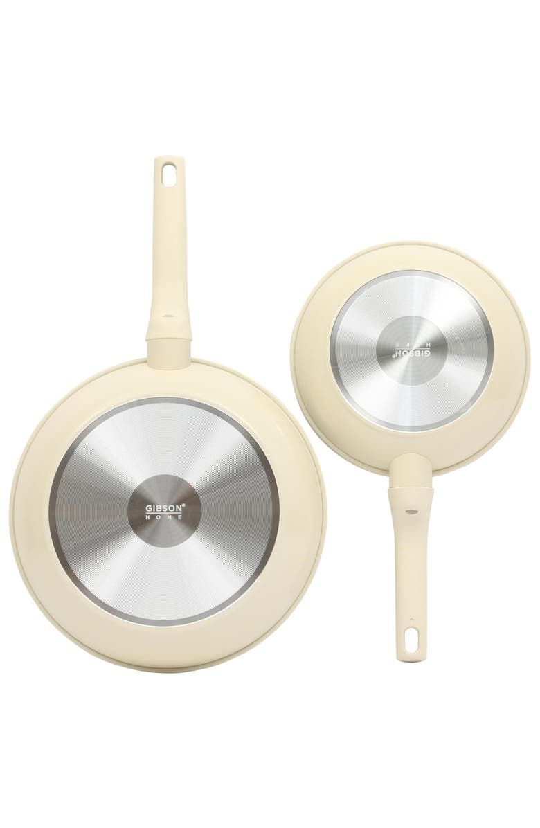 Gibson Home Barnsdall 2 Piece 8 Inch and 10 Inch Nonstick Aluminum Frying Pan Set, Alternate, color, White