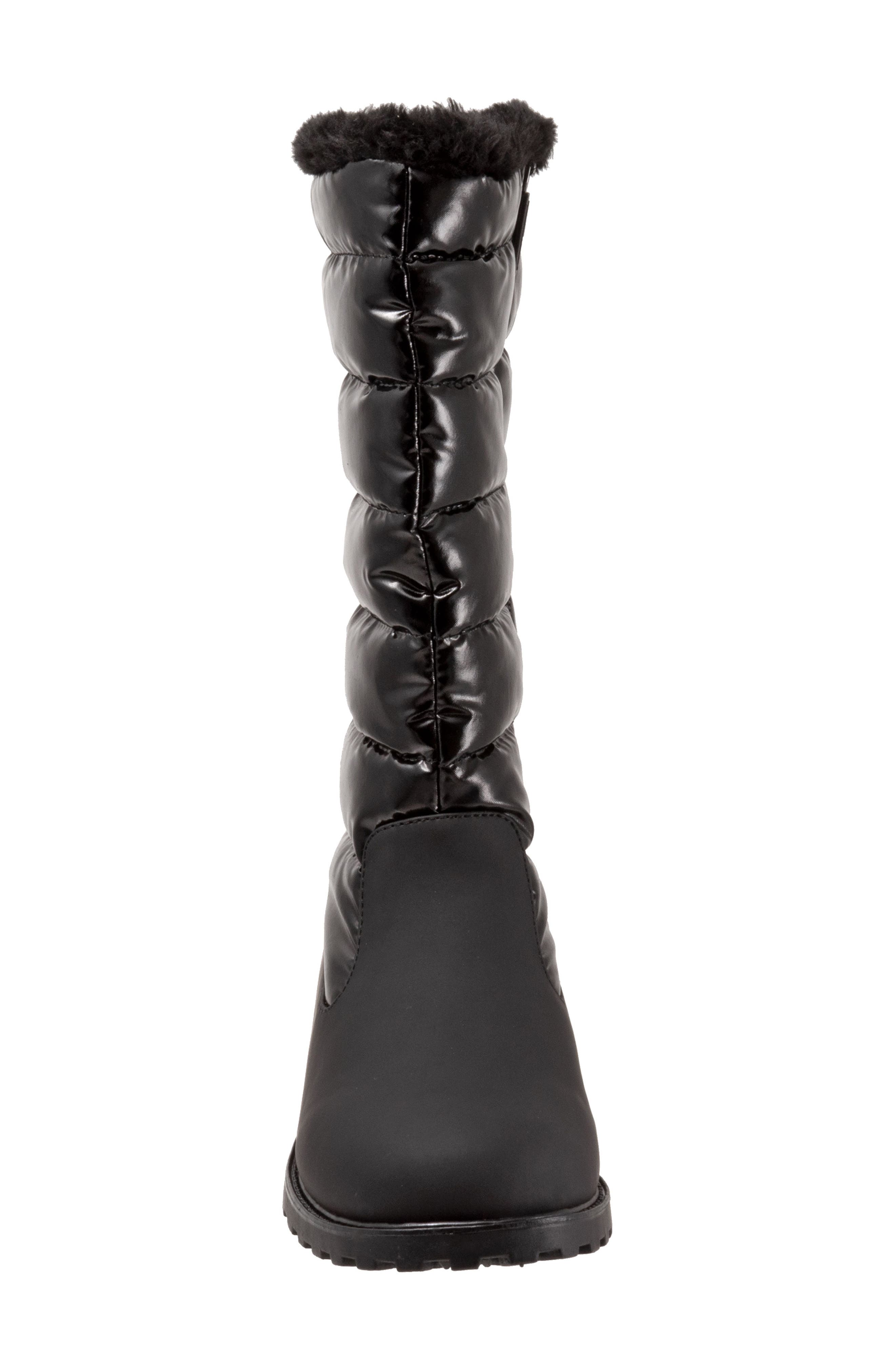 Benji Weatherproof Faux Fur Boot, Alternate, color, BLACK RUBBER/ POLYESTER