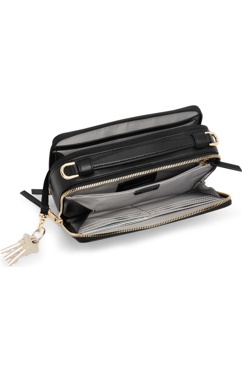 TUMI Myla Leather Crossbody Bag, Alternate, color, Black/ Light Gold