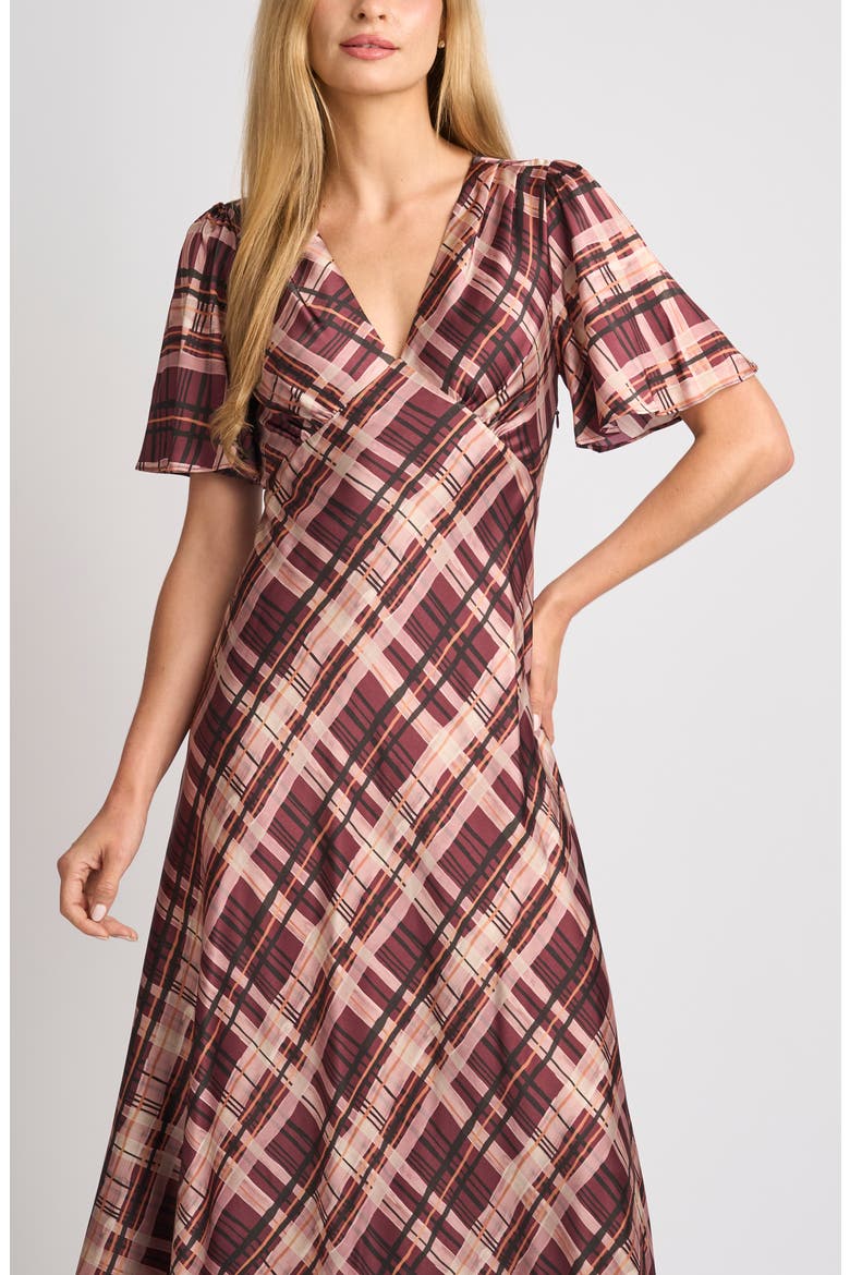 Lucie Midi Dress, Alternate, color, TAWNY PORT