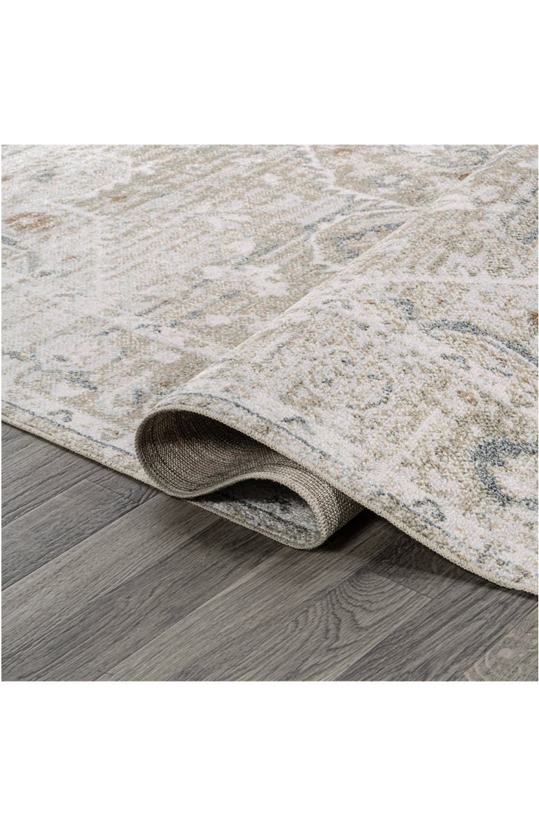JONATHAN Y Shaii Global Medallion Low-Pile Machine-Washable Area Rug, Alternate, color, Light Gray/Brown