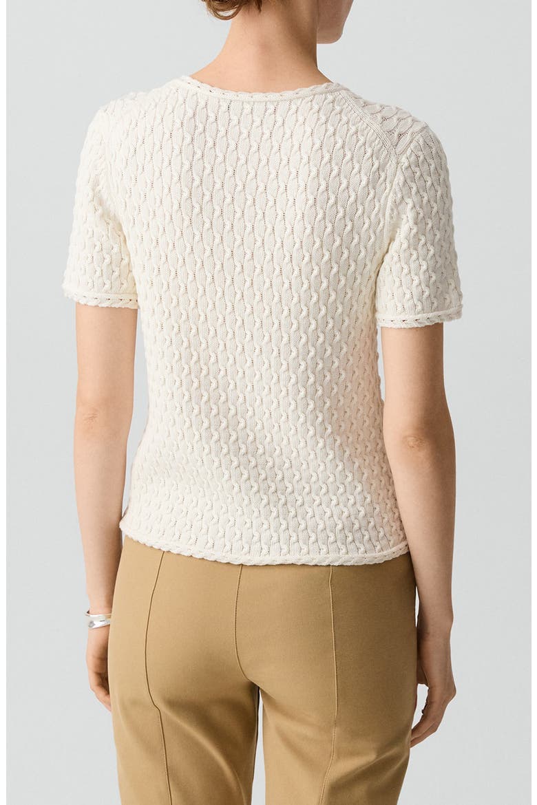 Cable Knit Organic Cotton Top, Alternate, color, IVORY