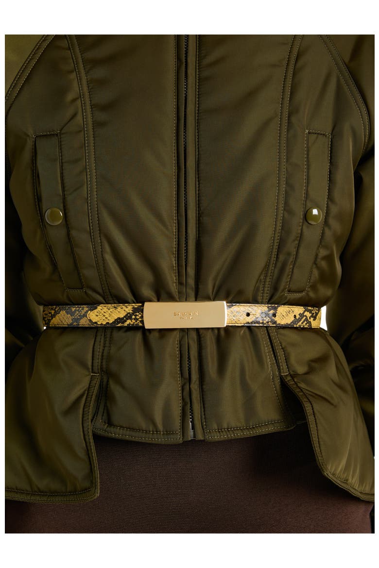 Belt in Python-Effect Leather, Alternate, color, yellow