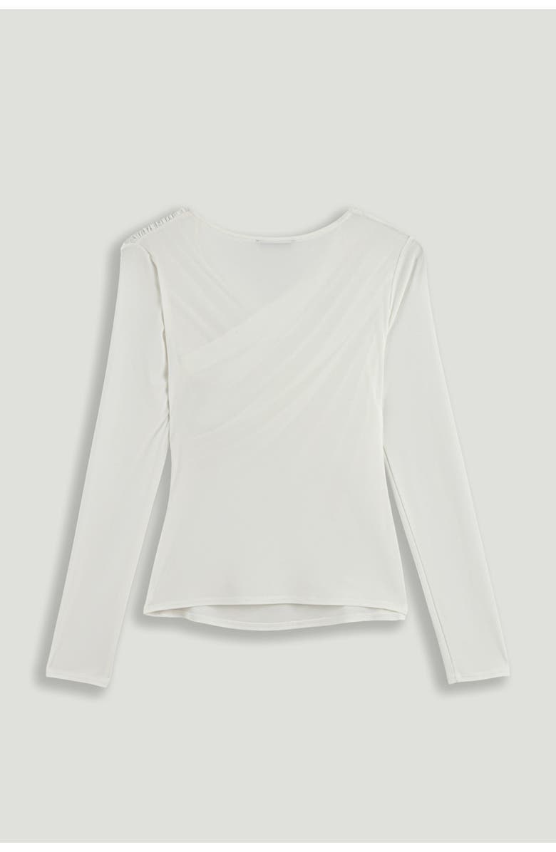 Nocturne Draped Detail Long Sleeve Top, Alternate, color, Ivory
