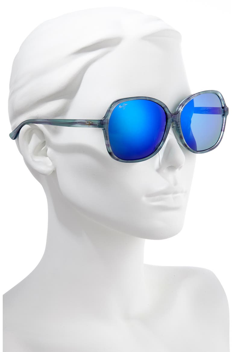 Taro 59mm PolarizedPlus2® Round Sunglasses, Alternate, color, AQUAMARINE/ BLUE HAWAII