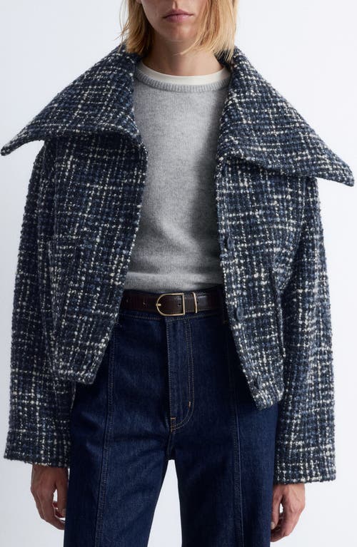 & Other Stories Crop Wool Blend Jacket In Blue
