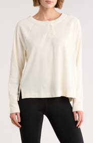 Z by Zella Zen Relaxed Long Sleeve Waffle Knit Henley
