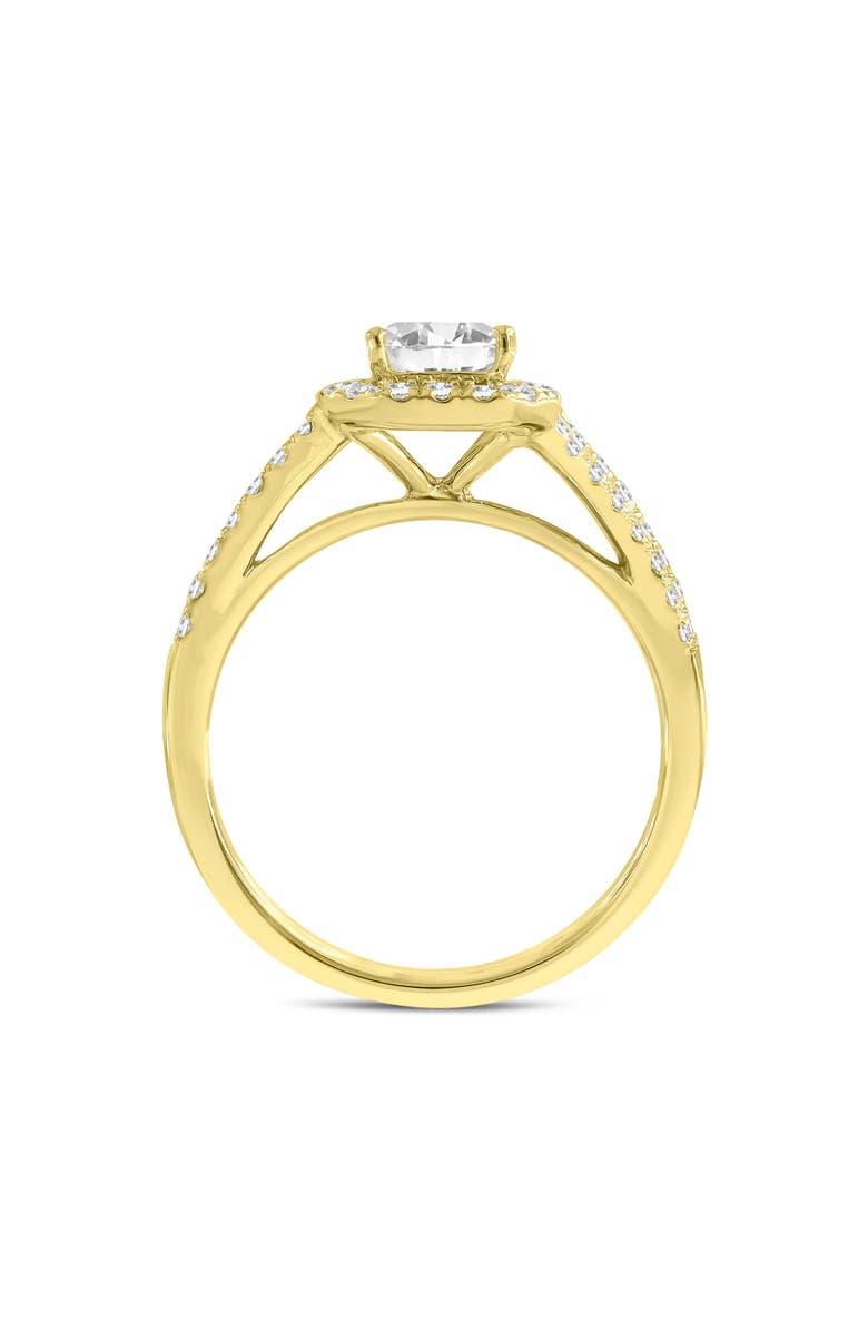 LuvMyJewelry Mariam 14K Yellow Gold Emerald Cut Lab Grown Diamond Halo Engagement Ring - 2.1 Ct, Alternate, color, 14K Yellow Gold