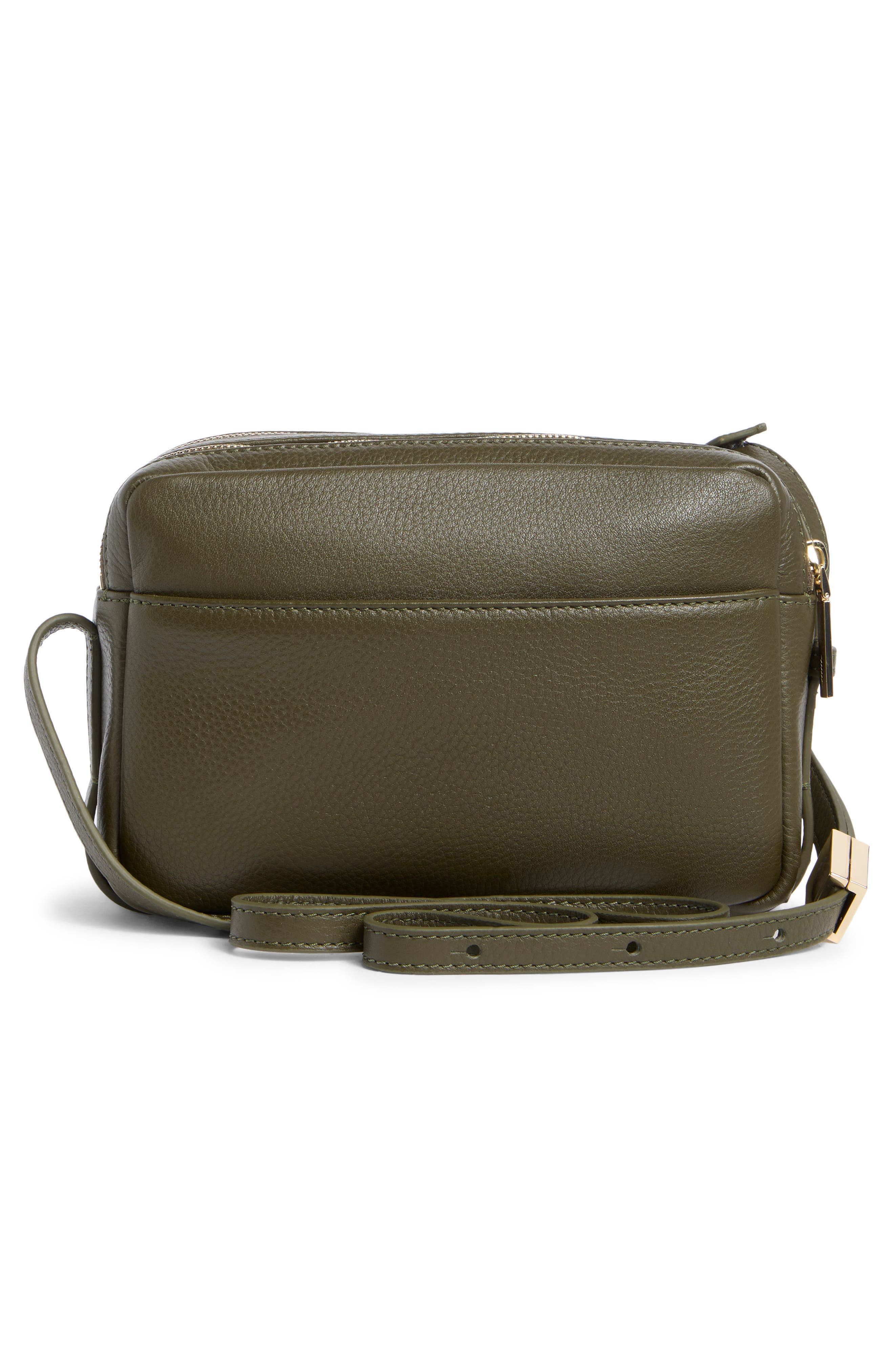 Shay Leather Camera Crossbody Bag, Alternate, color, PINE