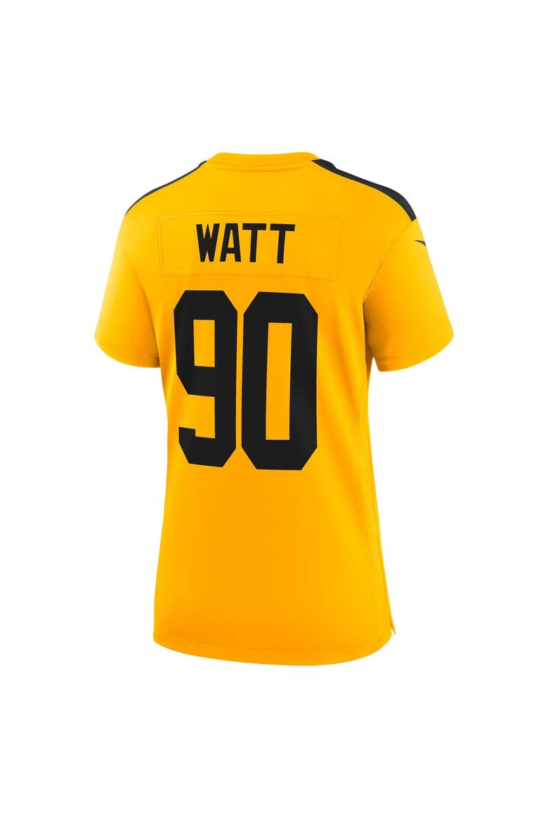 Women's Nike T.J. Watt Gold Pittsburgh Steelers Alternate 1933 Throwback Game Jersey, Alternate, color, Gold