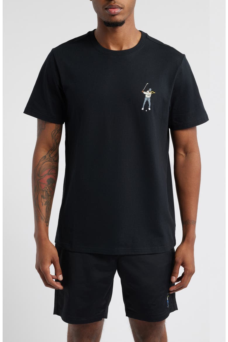 Core Embroidered T-Shirt, Main, color, BLACK