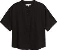 CITY BLUES Boxy Short Sleeve Button-Up Shirt