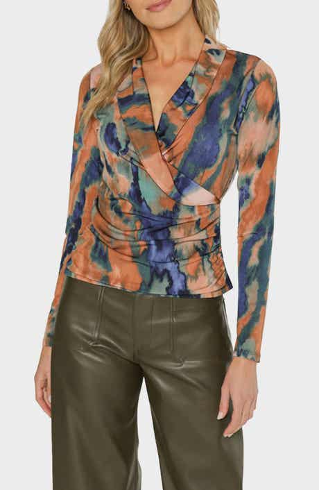 matty m. Prescott Draped Long Sleeve Top