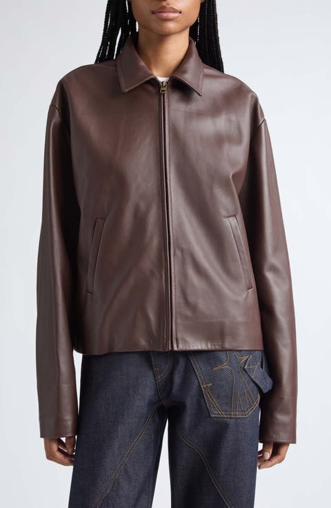 Lambskin Leather Blouson Jacket