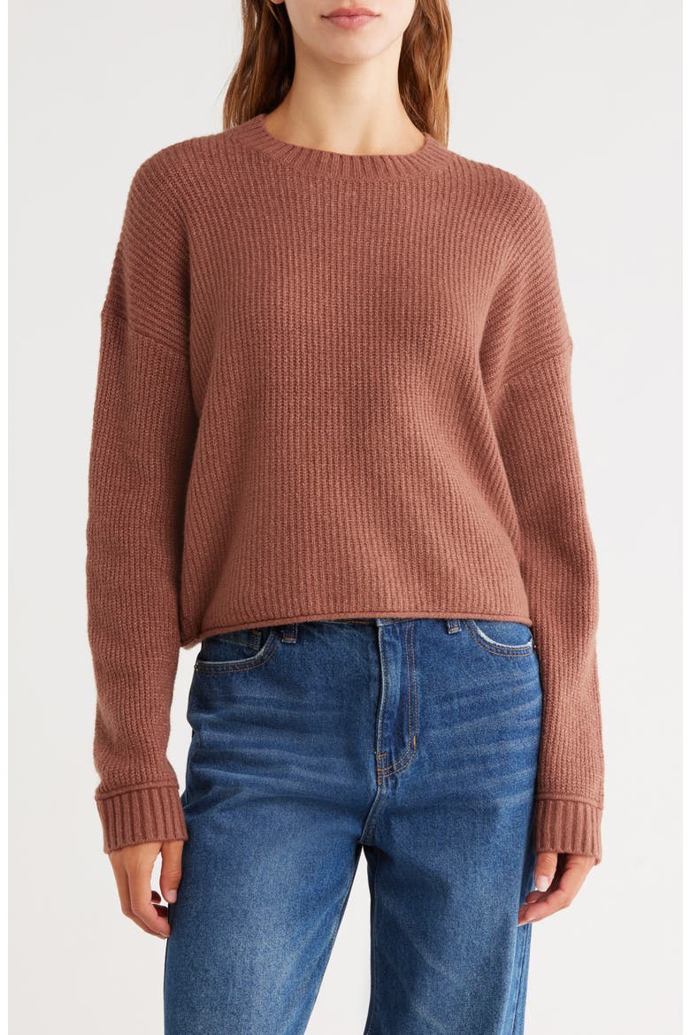 Cozy Crew Pullover Sweater, Main, color, BROWN TOPAZ