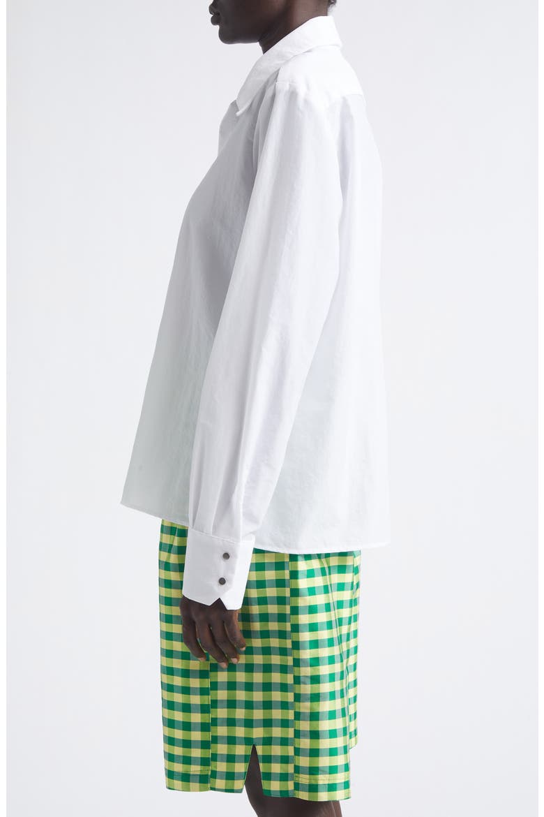 Nylon Blend Snap-Up Shirt, Alternate, color, WHITE NYLON