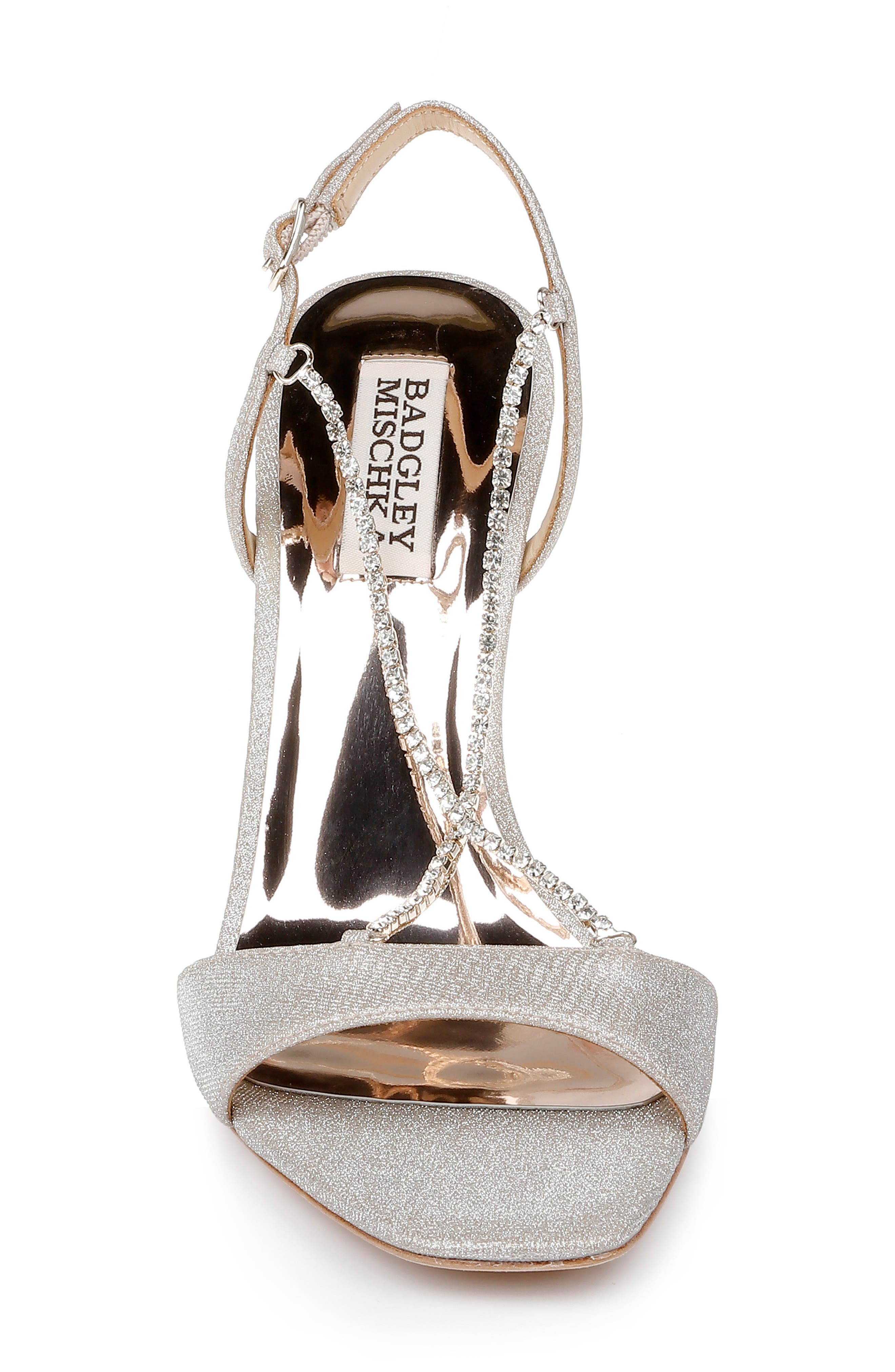 Badgley Mischka Collection Neville Jeweled Strap Sandal, Alternate, color, Champagne