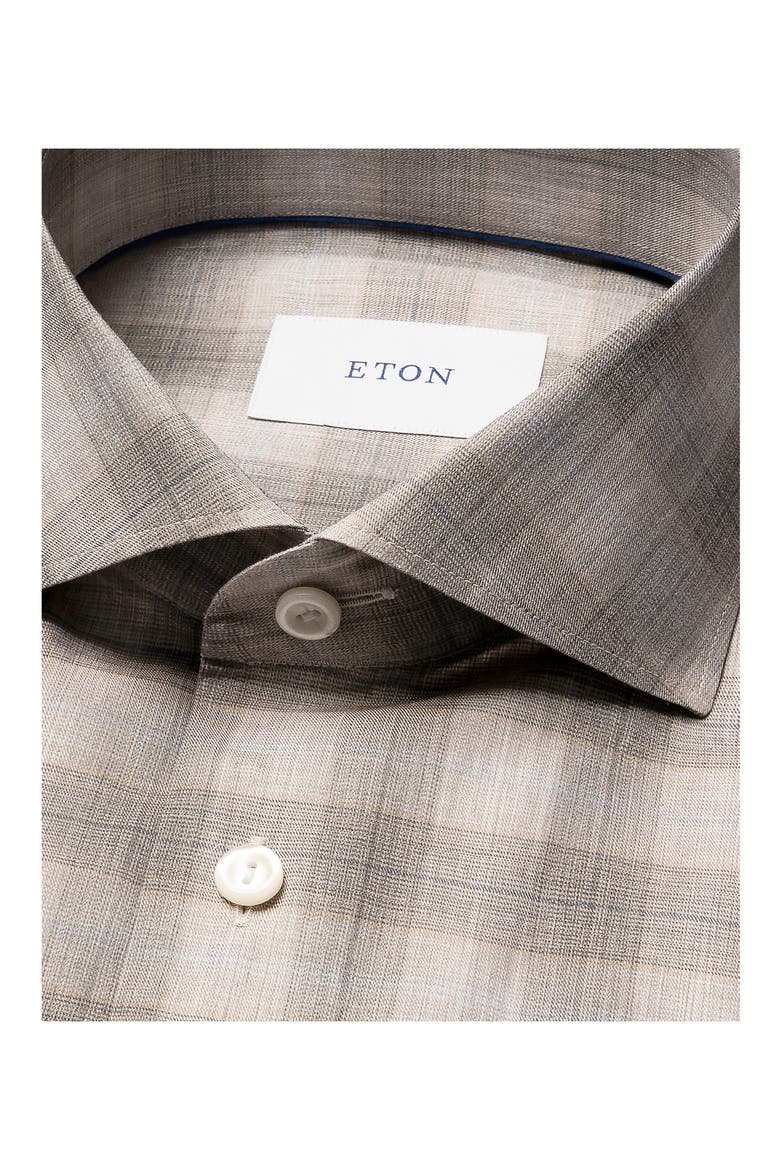 Slim Fit Bold Check Twill Button-Up Shirt, Alternate, color, LIGHT BEIGE