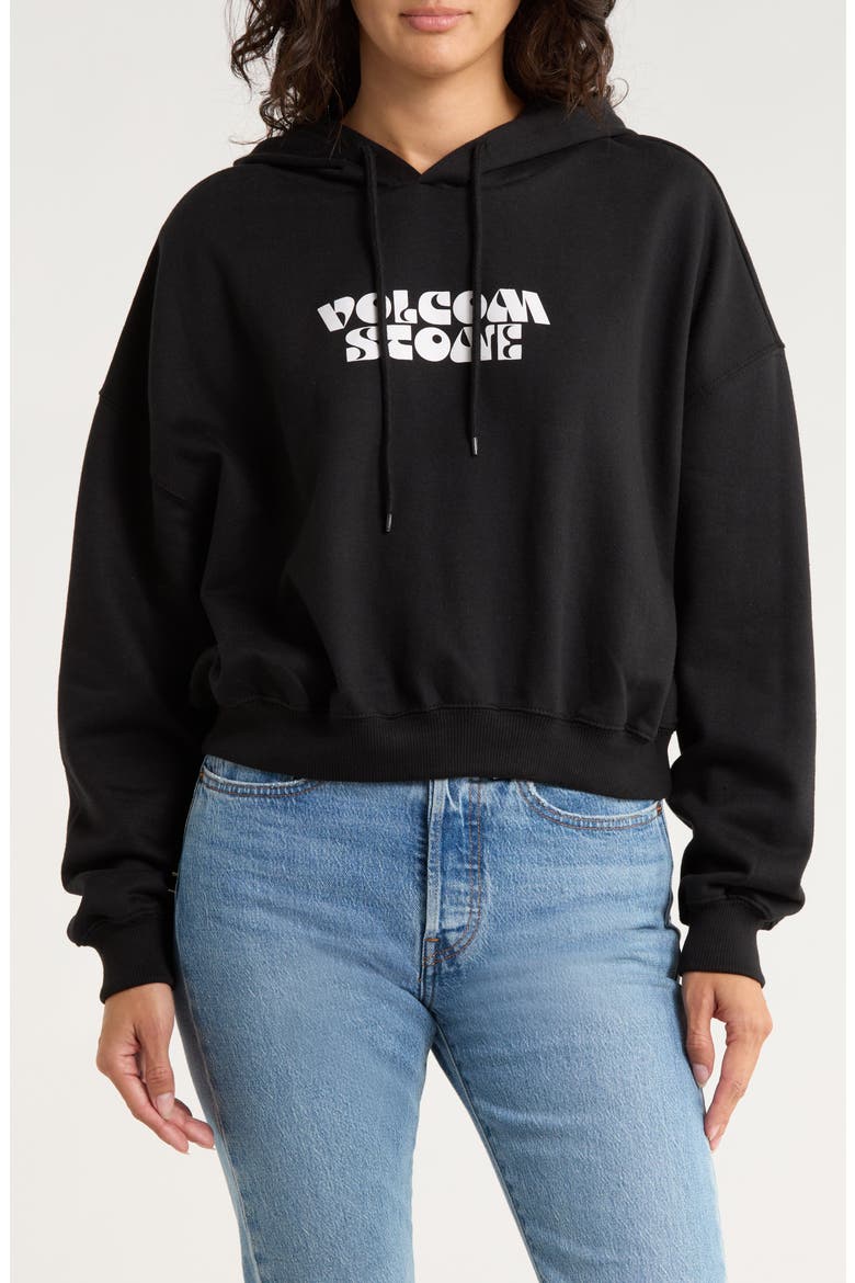 Beach Bum Crop Hoodie, Main, color, BLACK