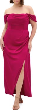 City Chic Forbidden Love Off the Shoulder Maxi Dress