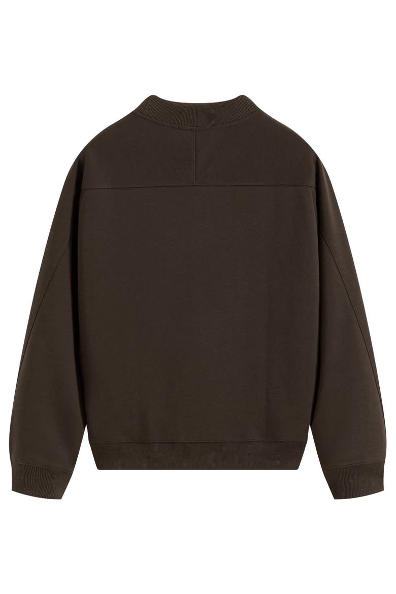 Mock Neck Logo Embroidered Sweatshirt, Alternate, color, Brown