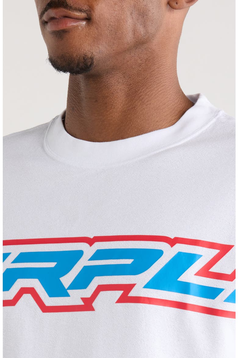 Oversize Textured Cotton Jersey Graphic T-Shirt, Alternate, color, WHITE