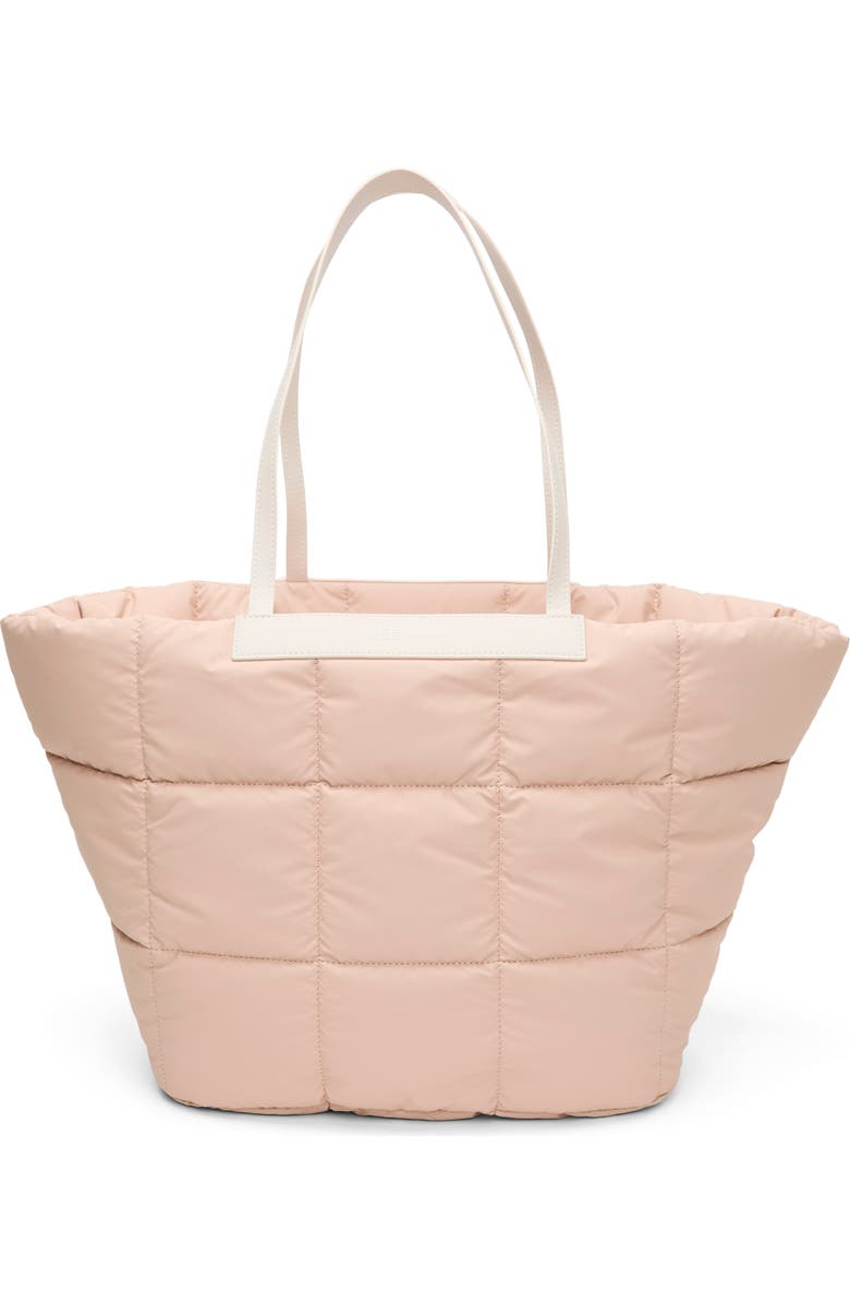 VeeCollective Porter Basque Quilted Recycled Nylon Tote, Main, color, Cameo Rose Pnk