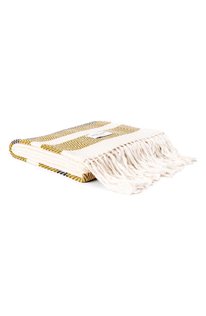 ettitude Luxe Stripe Throw Blanket, Main, color, Natural
Brass