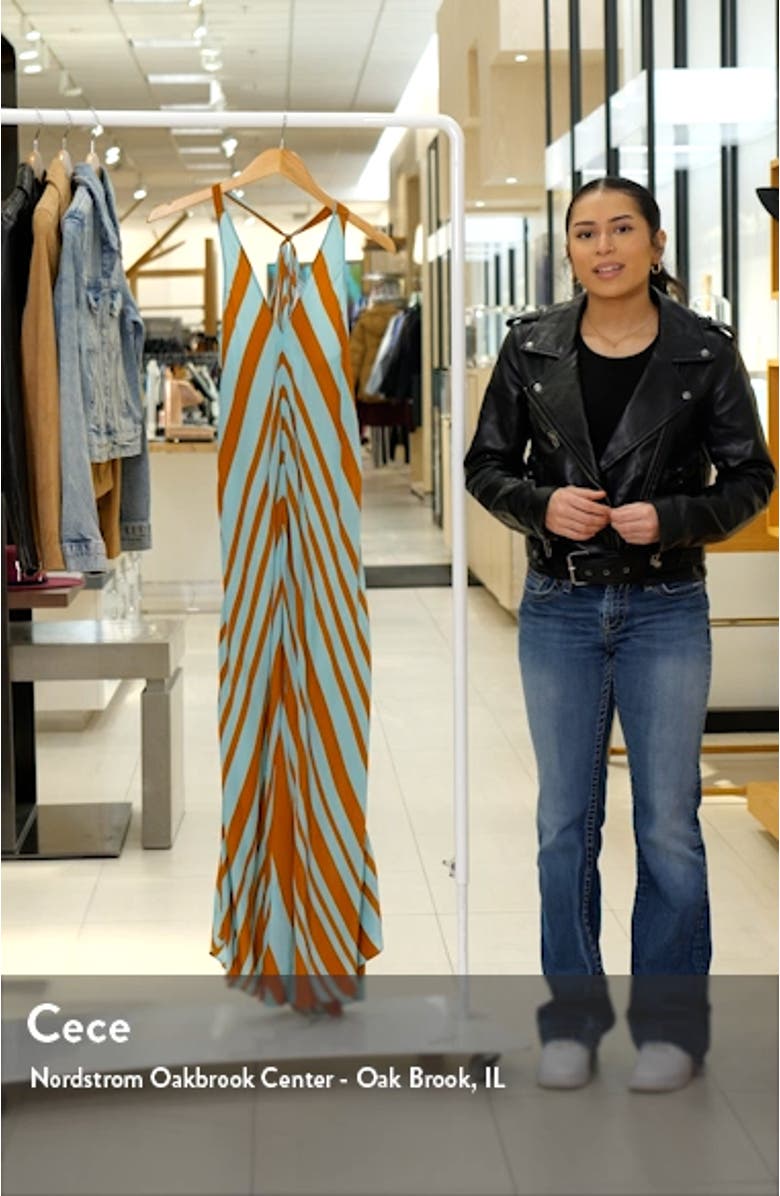 Chevron Print Satin Maxi Dress, sales video thumbnail