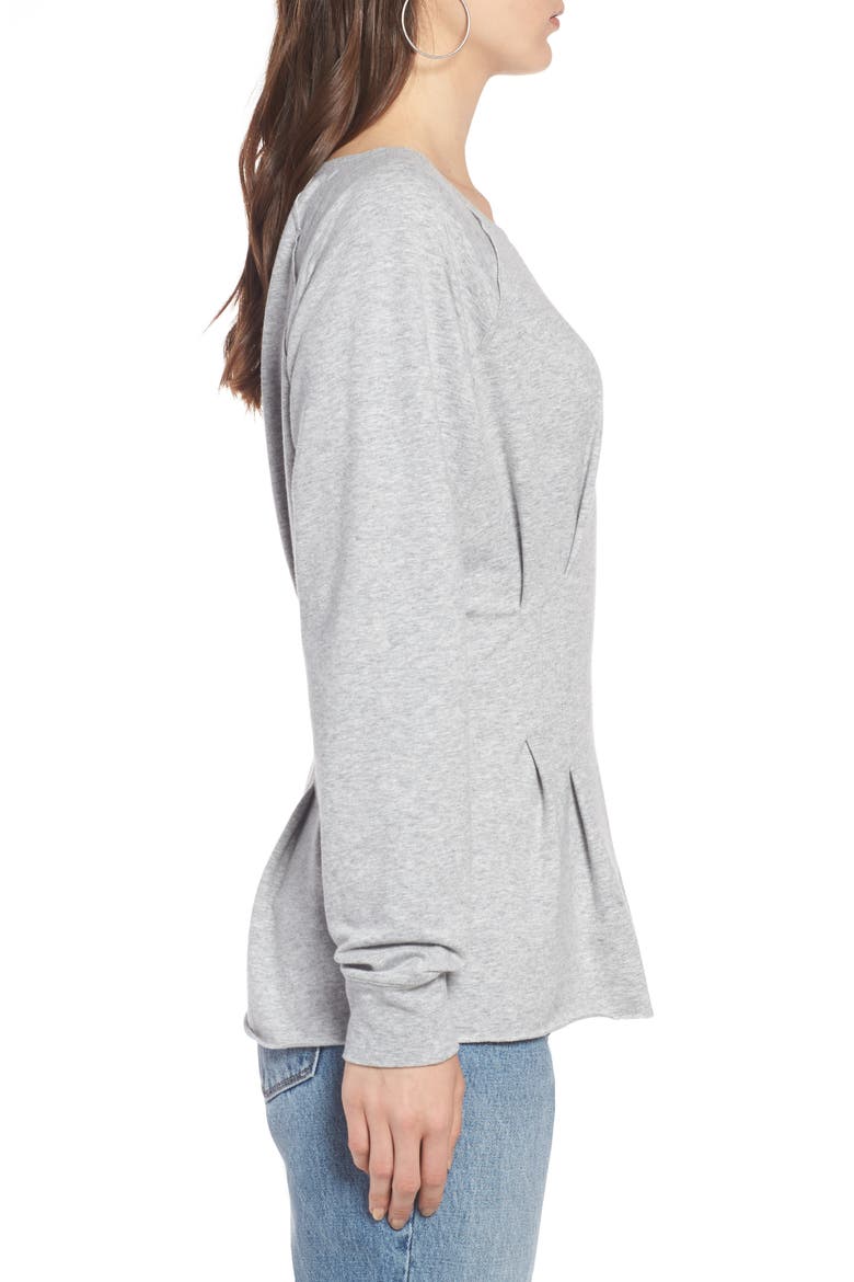 Cinched Waist Sweatshirt, Alternate, color, GREY HEATHER