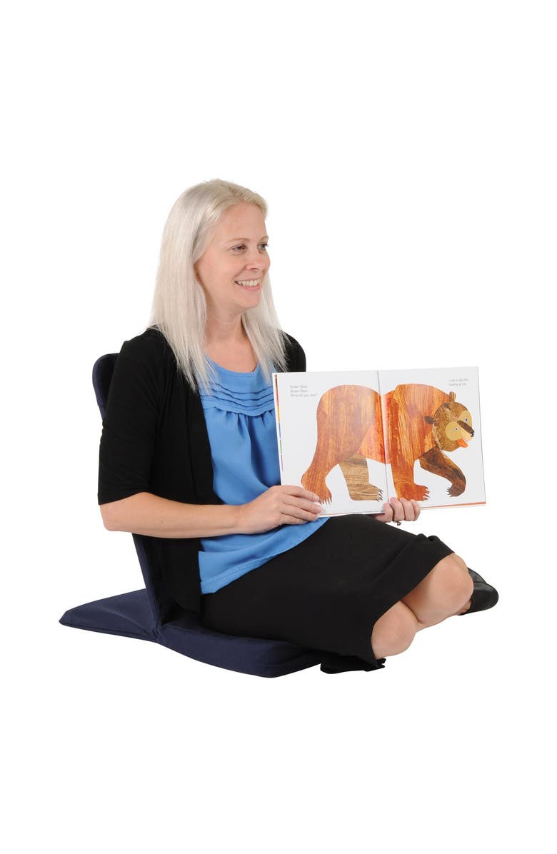 Kaplan Early Learning Company Back Jack Portable Soft Chair with Support - Navy, Alternate, color, Blue