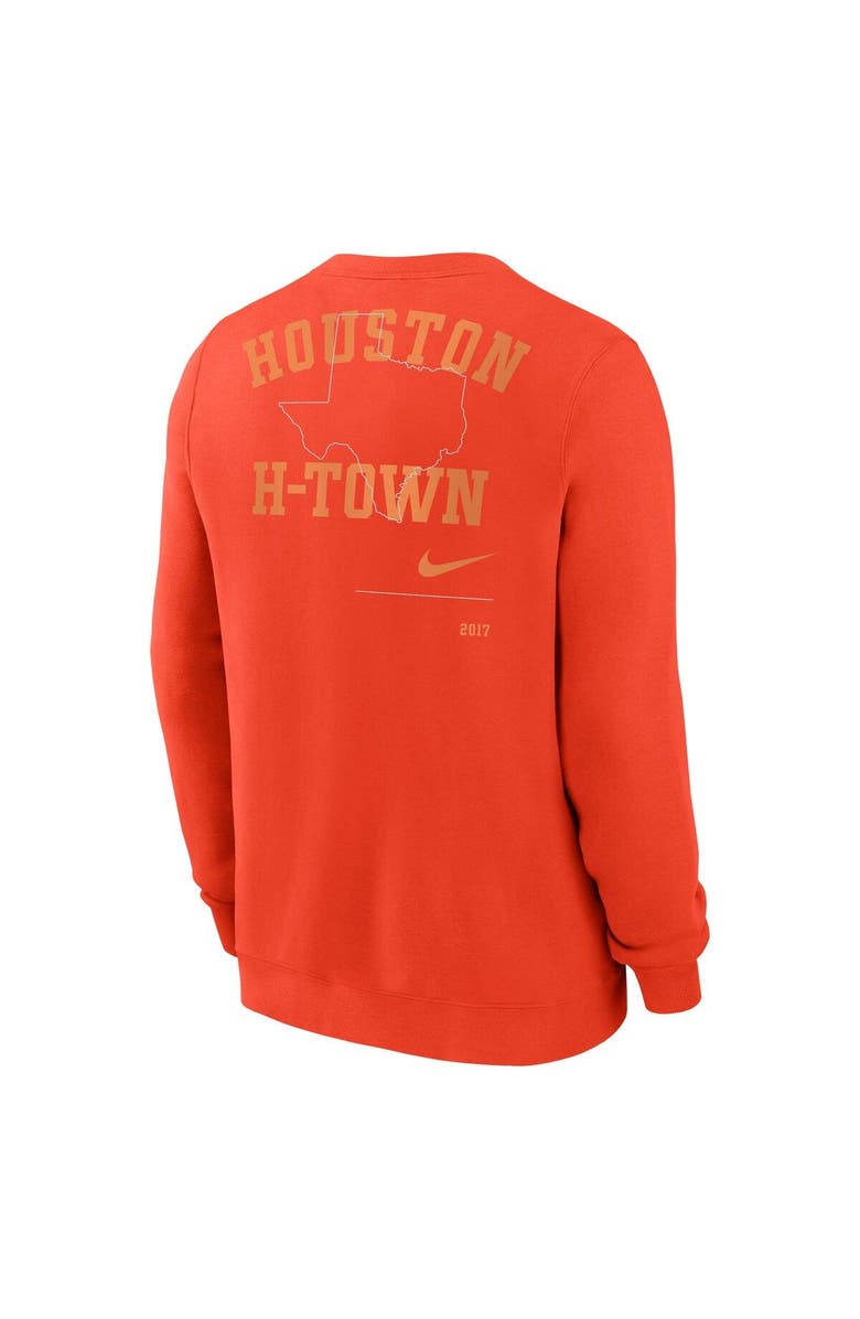 Nike Men's Nike Orange Houston Astros Statement Ball Game Fleece Pullover Sweatshirt, Alternate, color, Orange