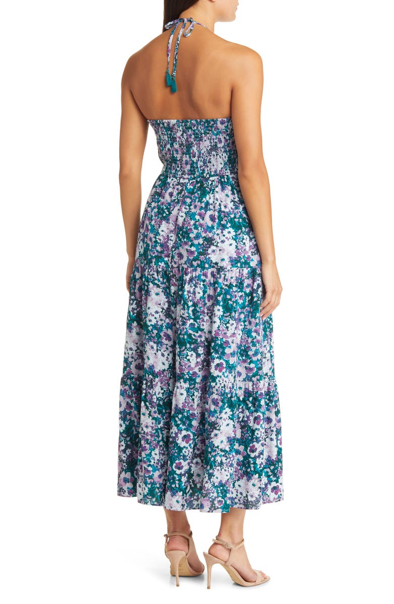 Lost + Wander First Kiss Floral Smocked Bodice Midi Sundress, Alternate, color, 