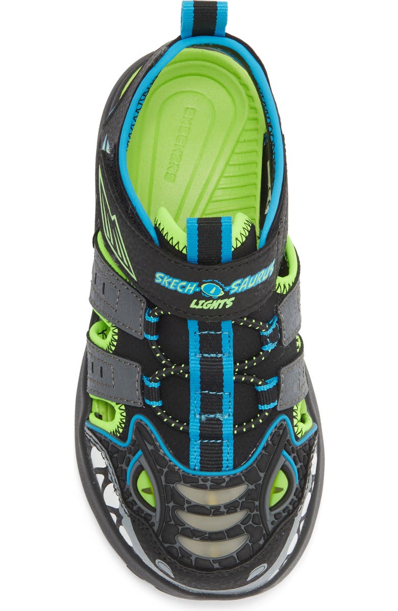 SKECHERS Kids' Skech-O-Saurus 2.0 Light-Up Sandal, Alternate, color, Black Multi