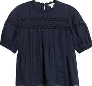 Caslon® Rickrack Trim Popover Top