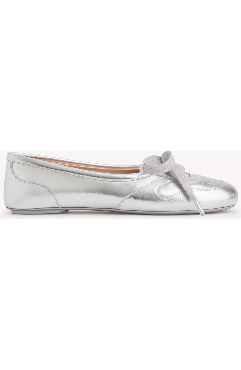 Gianvito Rossi Vault Ballerina, Main, color, Metallic Silver Nappa