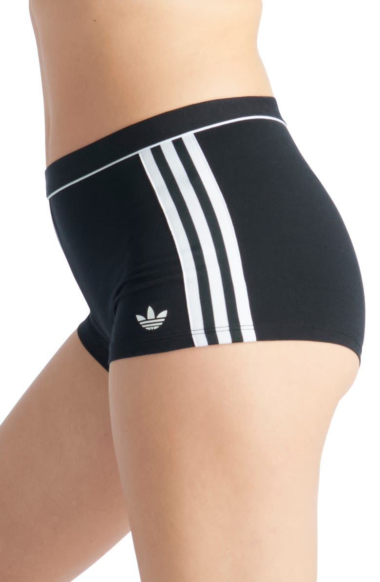 adidas Originals 3-Stripes Boyshorts, Alternate, color, Black