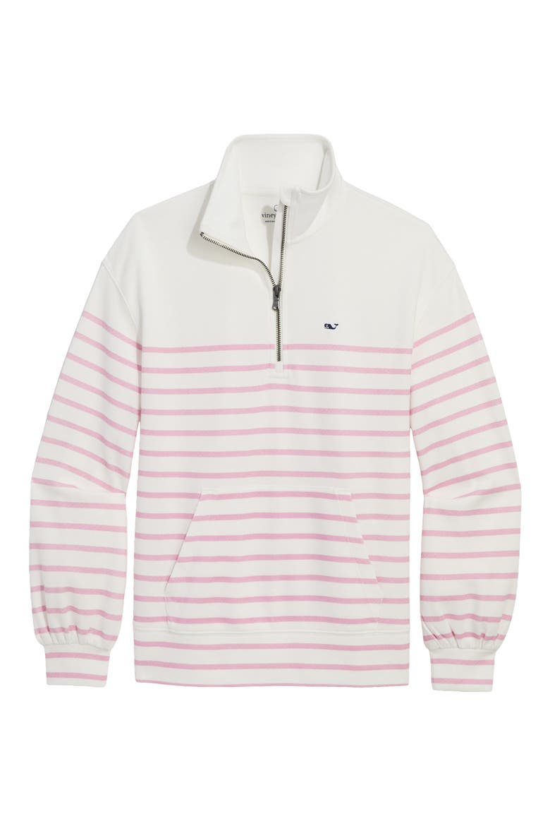Quarter Zip Pullover, Main, color, STRIPE BAHAMA BREEZE